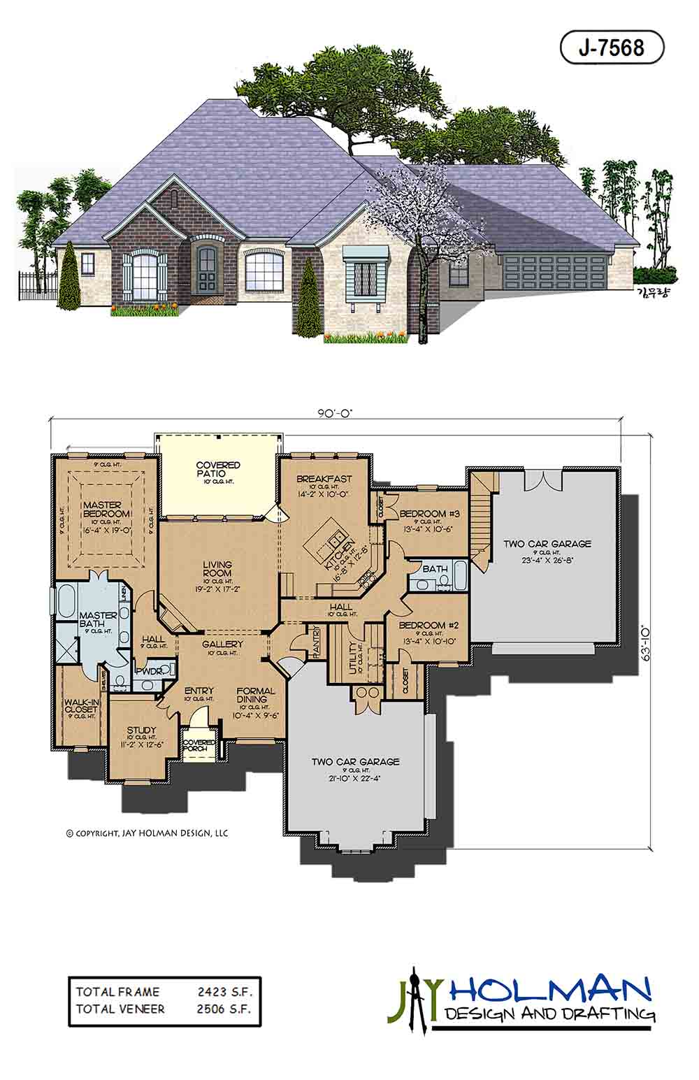 FLOOR PLAN J-7568 – Jay Holman Design & Drafting | Edmond OK