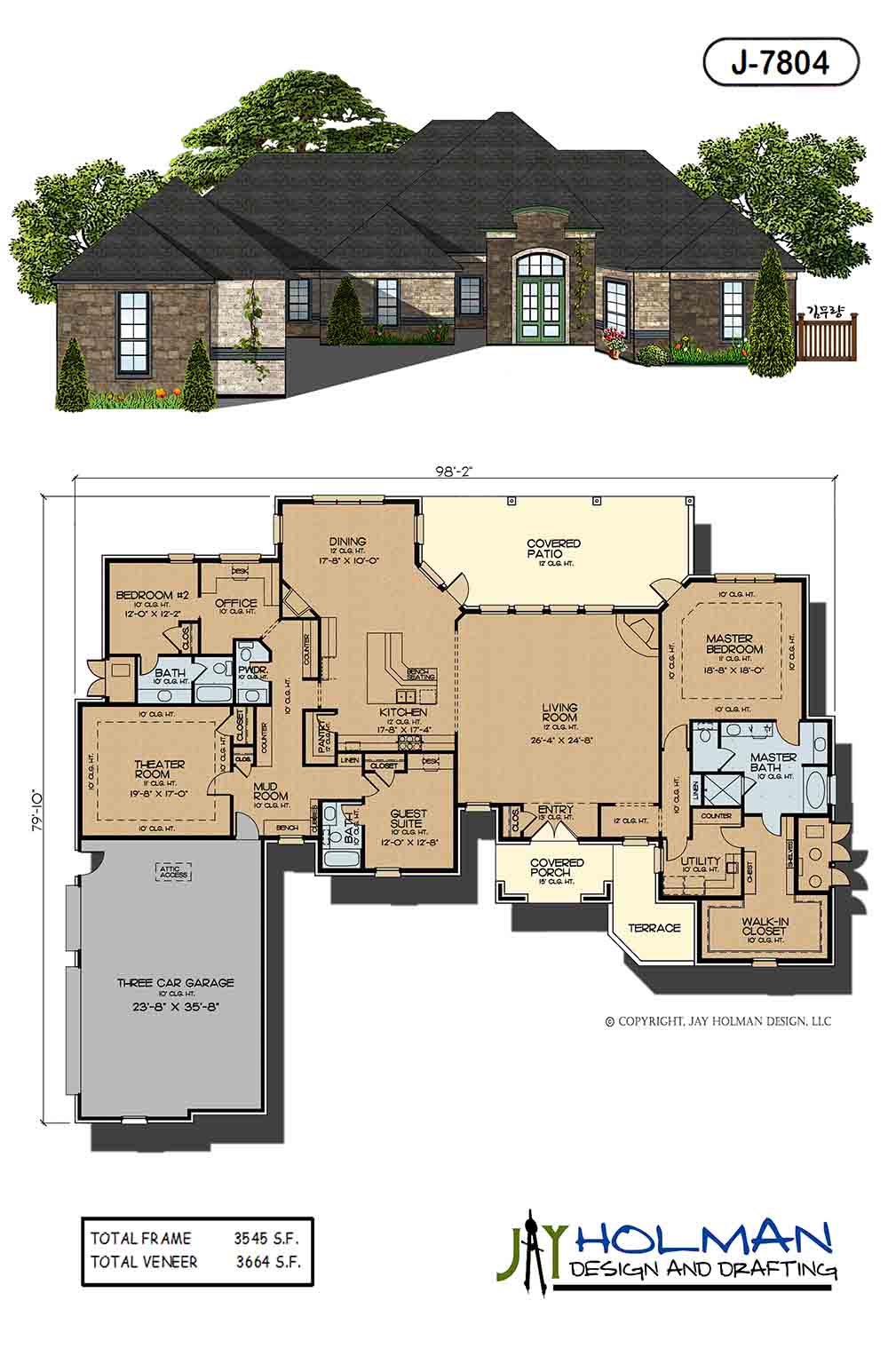 FLOOR PLAN J-7804 – Jay Holman Design & Drafting | Edmond OK